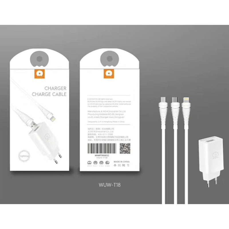 Kit Chargeur / Câble 1M (WUW-T18) — Accessoire · Smarty Paris 18e